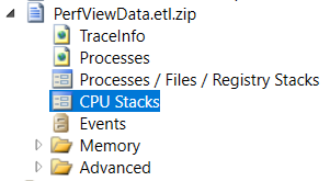 PerfView CPU Stacks